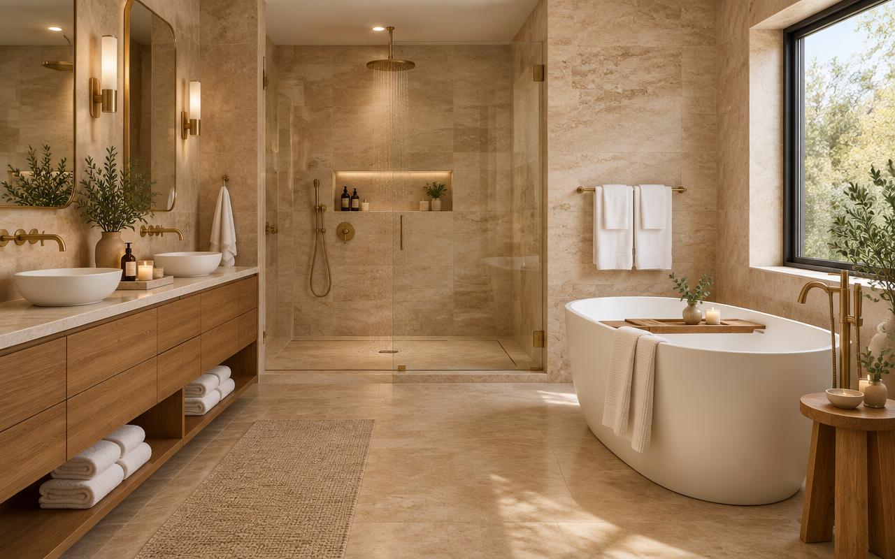 Afgewerkte luxe badkamer